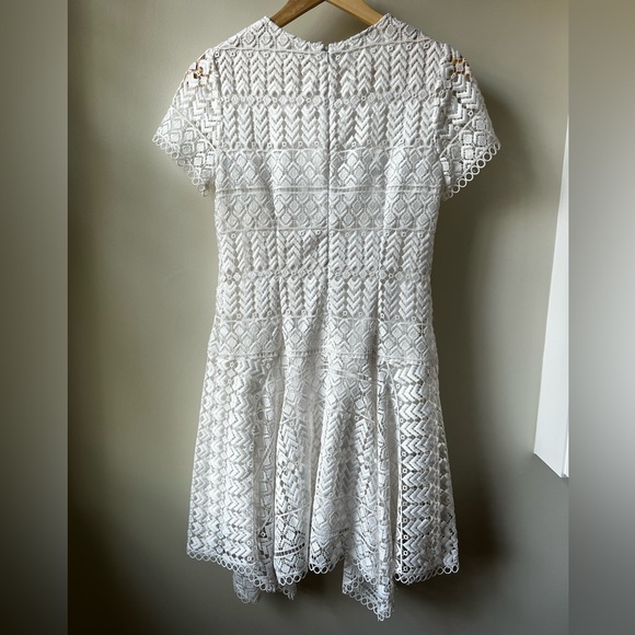 SHOSHANNA Anthropologie Laguna Lace Handkerchief Dress Asymmetrical Drop Waist 2 - Picture 4 of 7